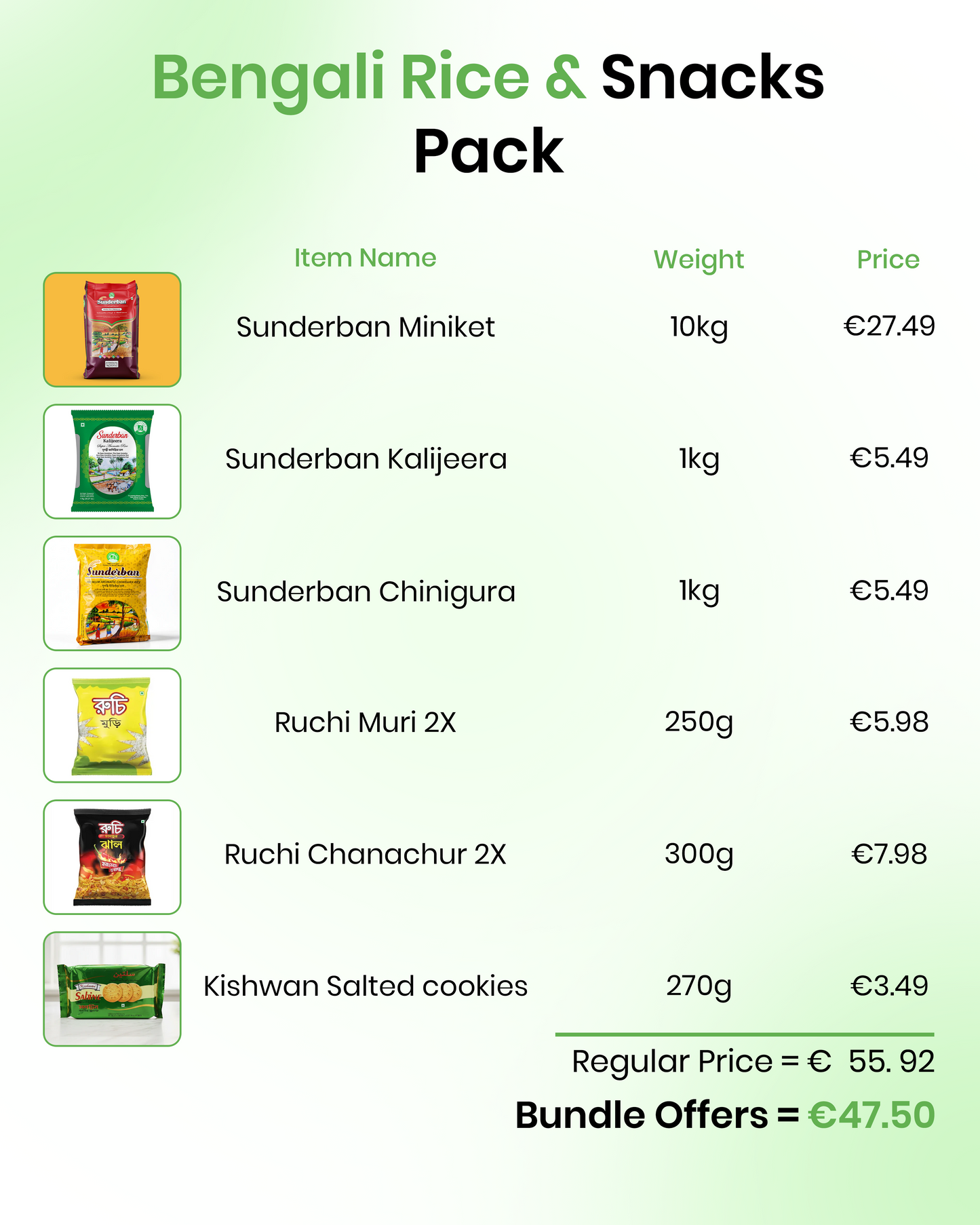 Bengali Rice & Snacks Pack