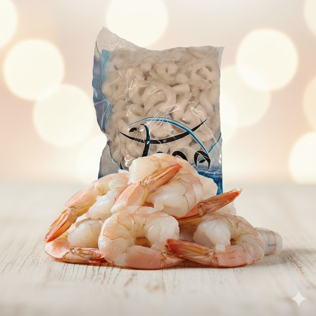 Peeled Raw Shrimp, size 26/30 in 1 kg