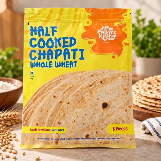 Half backed Fresh made Chapatti Roti