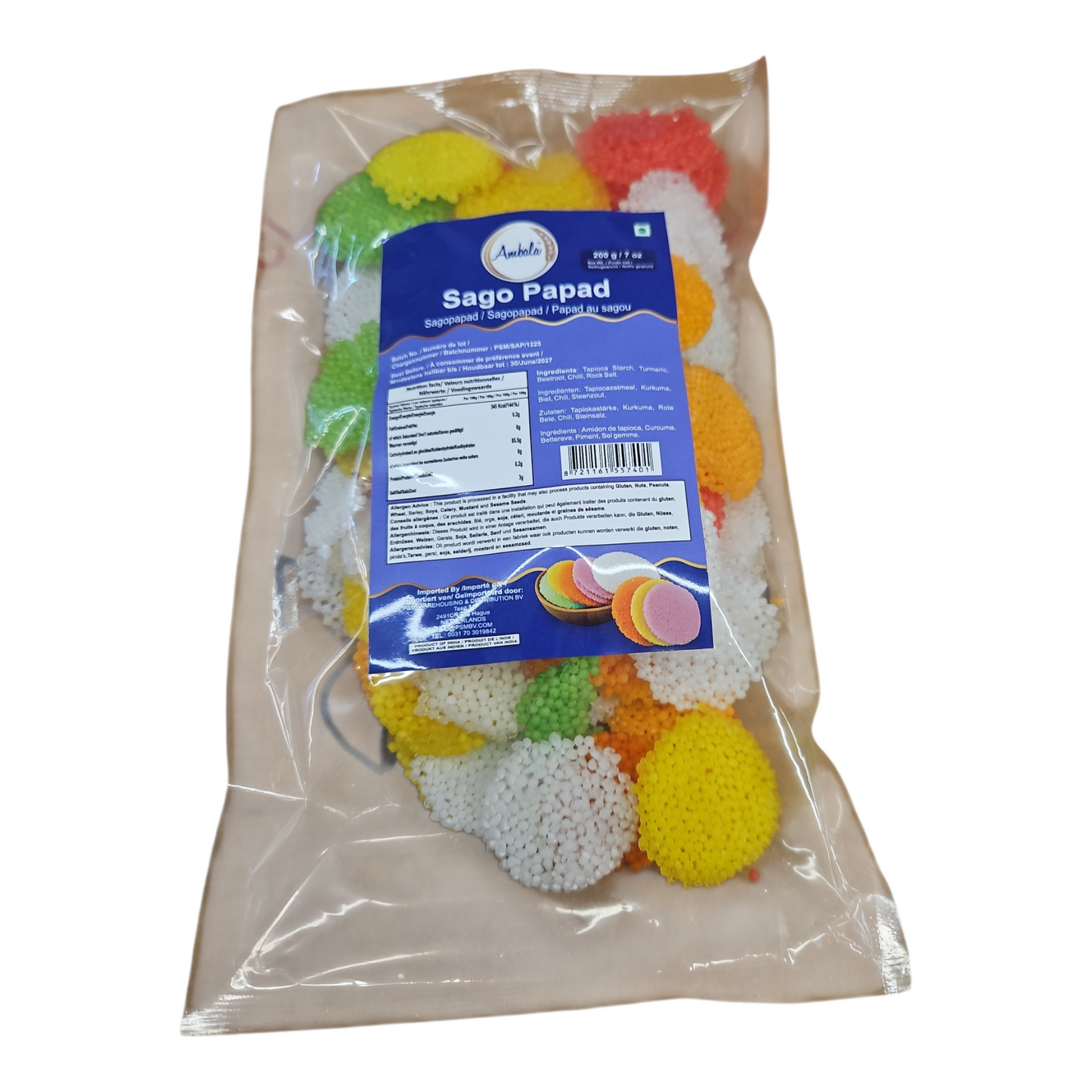Ambala Soboo Dana Papad 200g