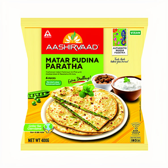 Aashirvaad Matar Pudina Paratha (Vegan)