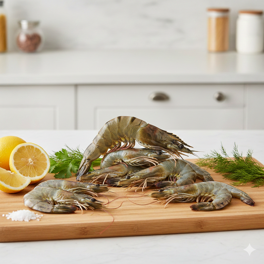 Big Black Tiger Shrimp Head on (8-12 in 1kg)