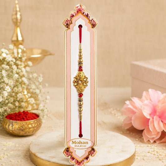 Golden Blossom Traditional Rakhi