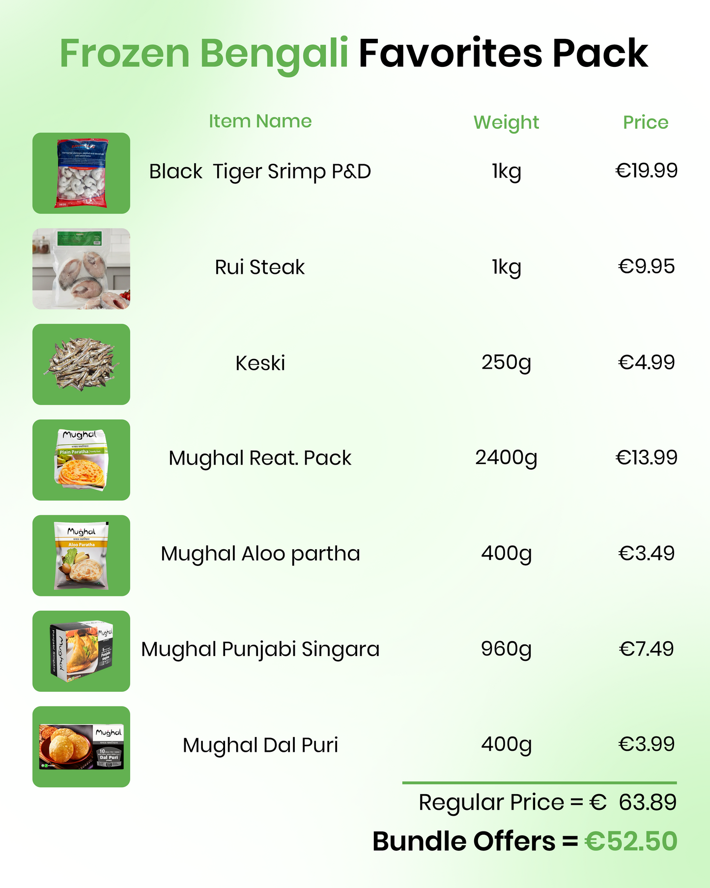 Frozen Bengali Favorites Pack