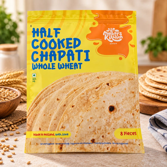 Half backed Fresh made Chapatti Roti