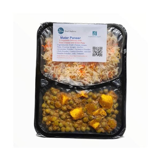 Fresh Matar Paneer With Pulaw Rice