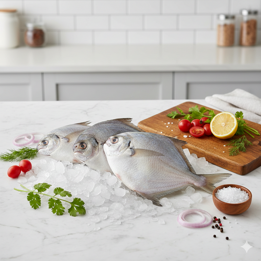 Silver Pomfret (রূপ চাঁদা মাছ ) 4 in 1 kg