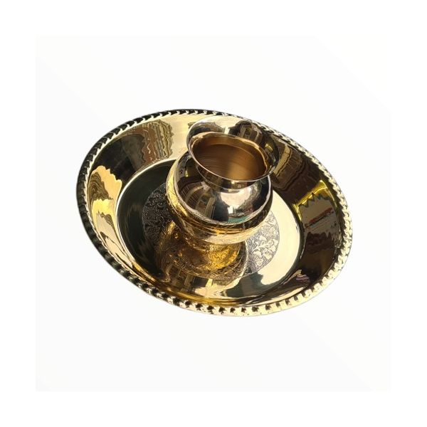 Brass Thali Lota Set