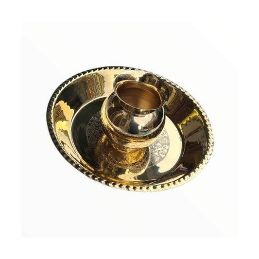 Brass Thali Lota Set