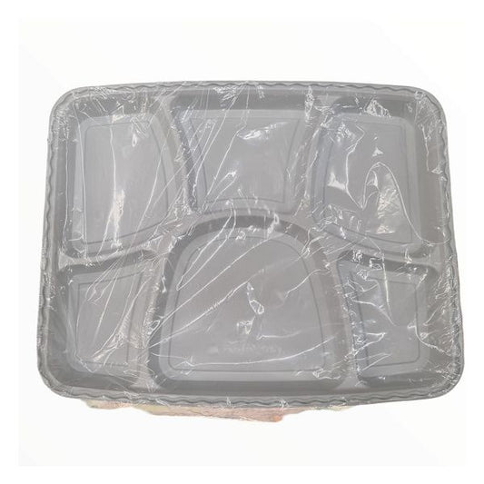 6 Compartment Plastic Thali (25pieces)